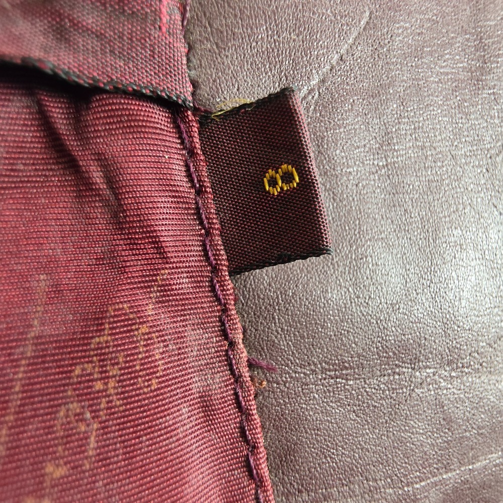 Vintage Etienna Aigner Jacket Womens 8 Oxblood Red Leather Trench Coat 90s - Picture 16 of 16